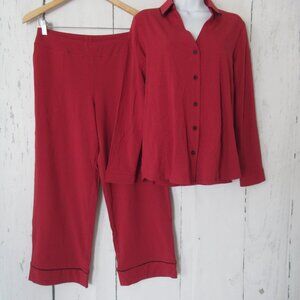 New Soma Pajama Set S Small Embraceable Paint The Town Red Pants Top